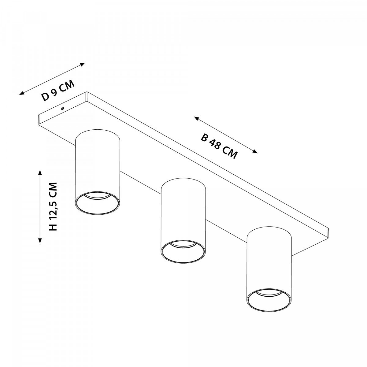 Plafonnier Mila 3 (7675) blanc avec 3 spots blanc/or en saillie orientables | Nostalux.fr