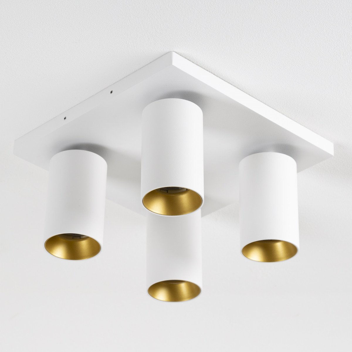Spot encastrable visible Mila 4 blanc / or