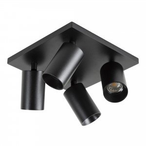 Plafonnier Mila 4 noir 4 spots en saillie orientables | Nostalux.fr
