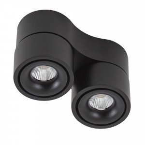 Plafonnier Ole 2 noir (7680) avec 2 spots noirs en saillie orientables | Nostalux.fr Plafonnier Ole 2 noir (7680) avec 2 spots noirs en saillie orientables | Nostalux.fr