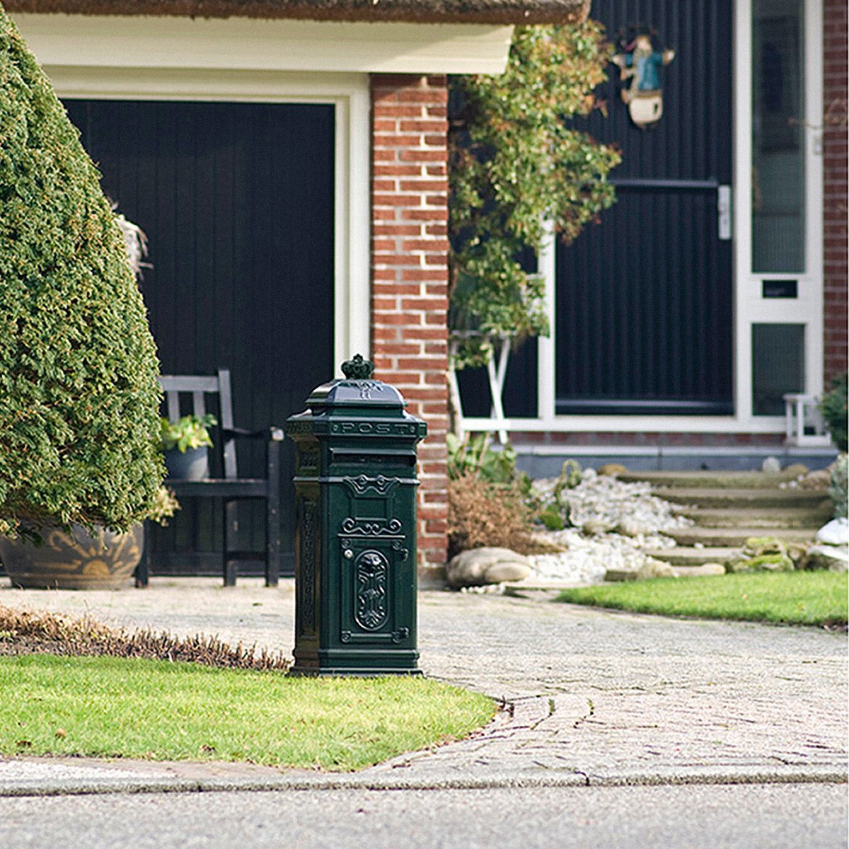 Boîte aux lettres à colonnes Noir 