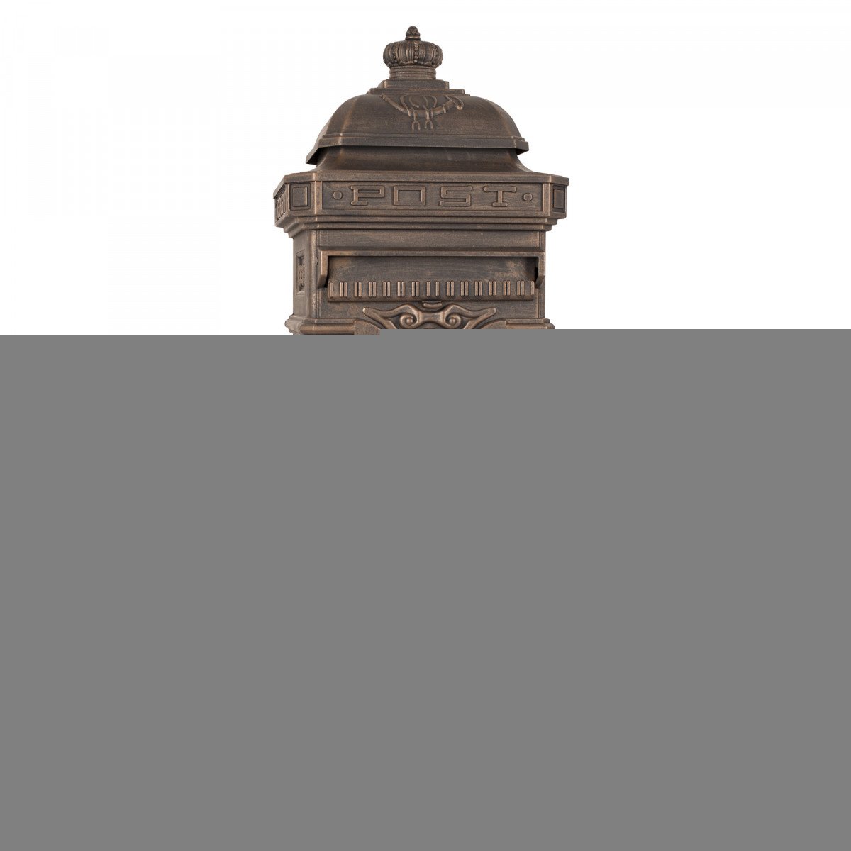 Boîte aux lettres sur pied, style antique anglais, aluminium inox  XL