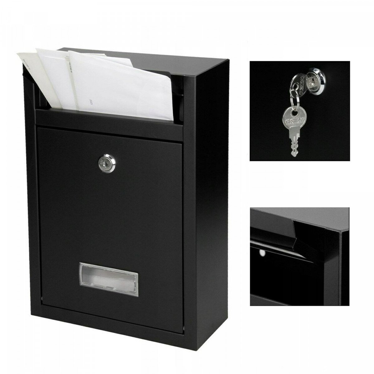 Petite boîte aux lettres murale PB1 (nos168104) noir mat|Nostalux.fr