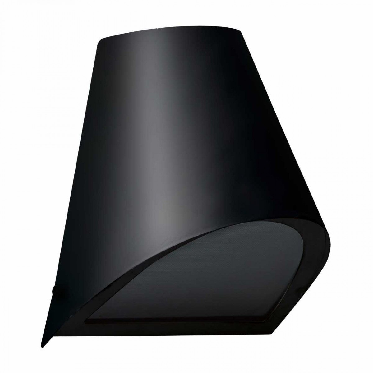 Lampe d'extérieur moderne, downlighter, forme ronde, lumière vers le bas,  douce et rasante,  acier galvanisé avec une finition noire