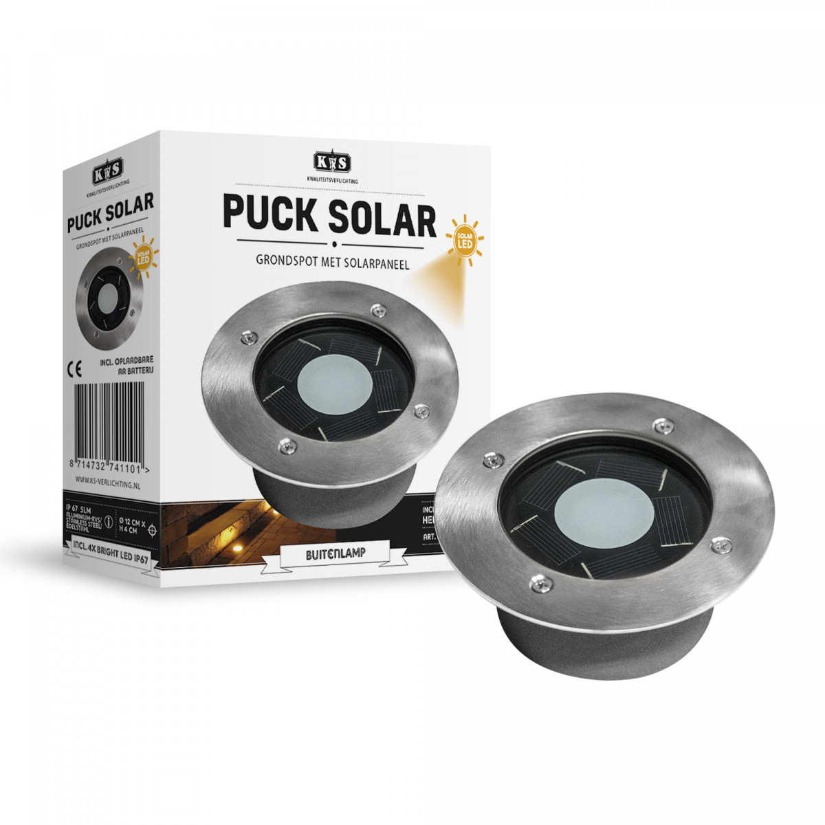 Lot 3 spots LED Puck Solar (3x7411)