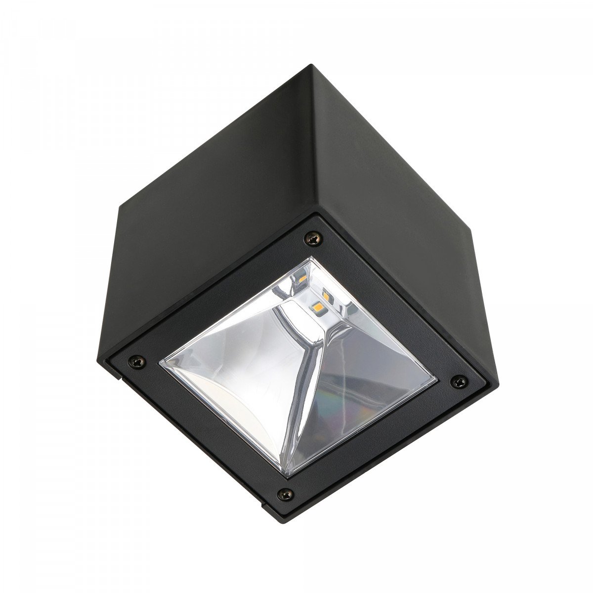 Applique murale LED Solar Cube noire carrée