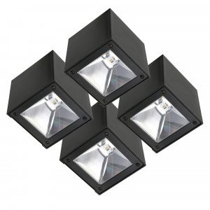 Lot 4 spots cubes noirs LED Solar Cube  Lot 4 spots cubes noirs LED Solar Cube