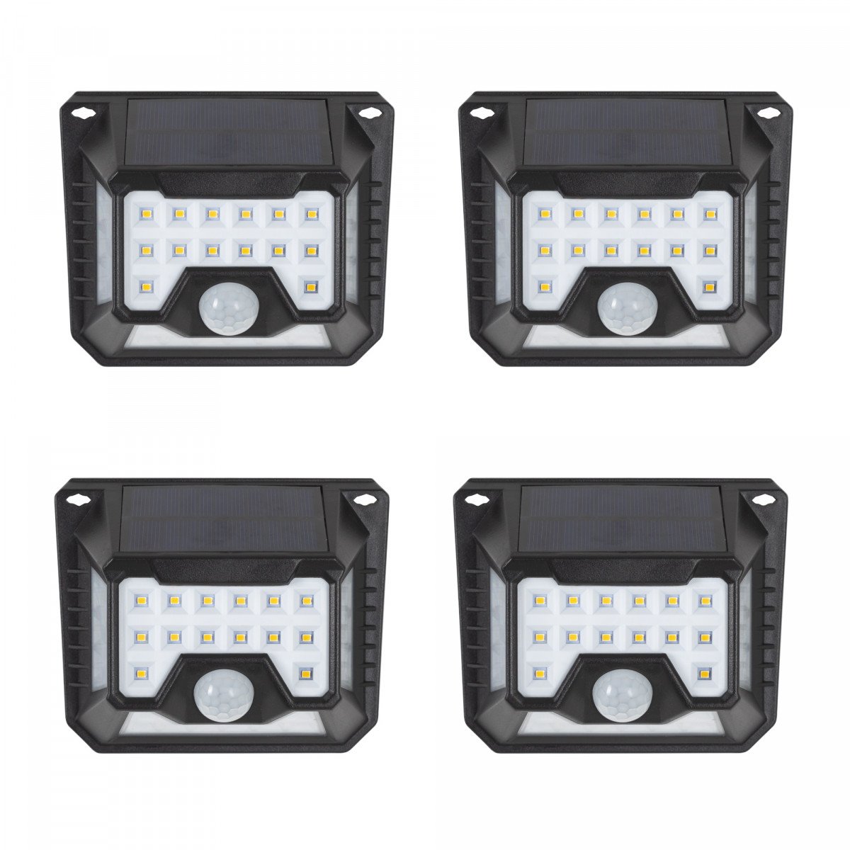 Set 4 appliques noires d'extérieur Solys S (7764) LED Solaires avec capteur de mouvement | Nostalux.fr