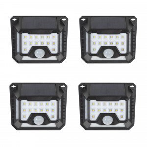 Set 4 appliques noires d'extérieur Solys S (7764) LED Solaires avec capteur de mouvement | Nostalux.fr
