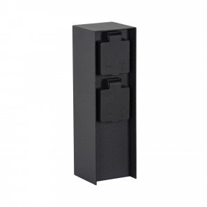 Prise de jardin Charge 2 noir double prise extérieure