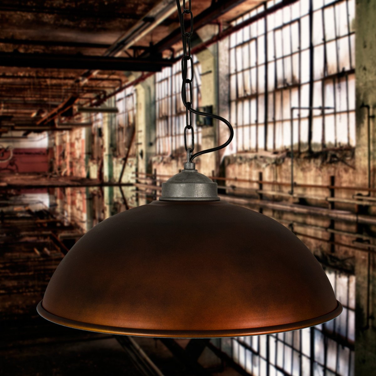 Lampe suspendue Industrial XL look cuivre (6503k8) de KS Lighting | Nostalux.fr