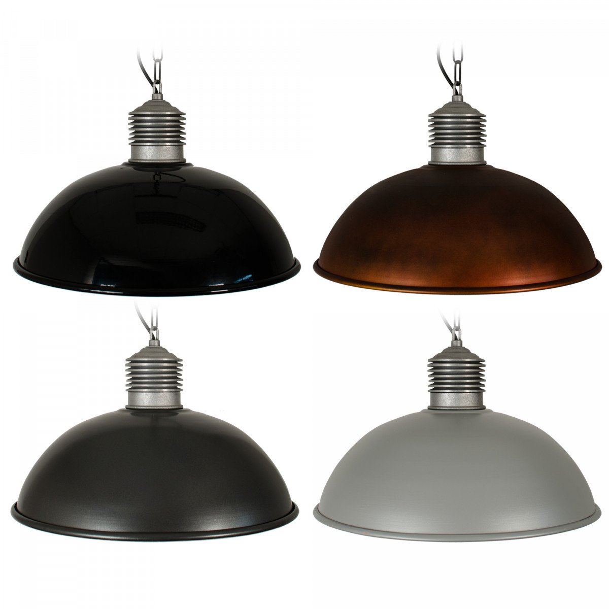 Lampe suspendue Industrial II Noire (6504k4) | Nostalux.fr