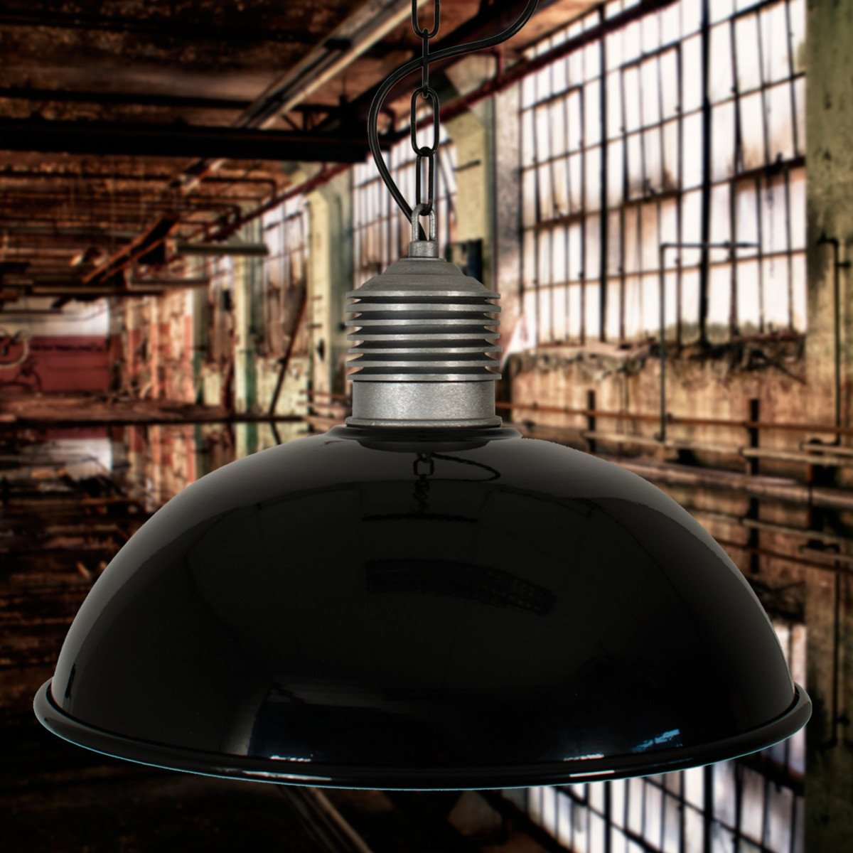 Lampe suspendue Industrial II Noire (6504k4) | Nostalux.fr