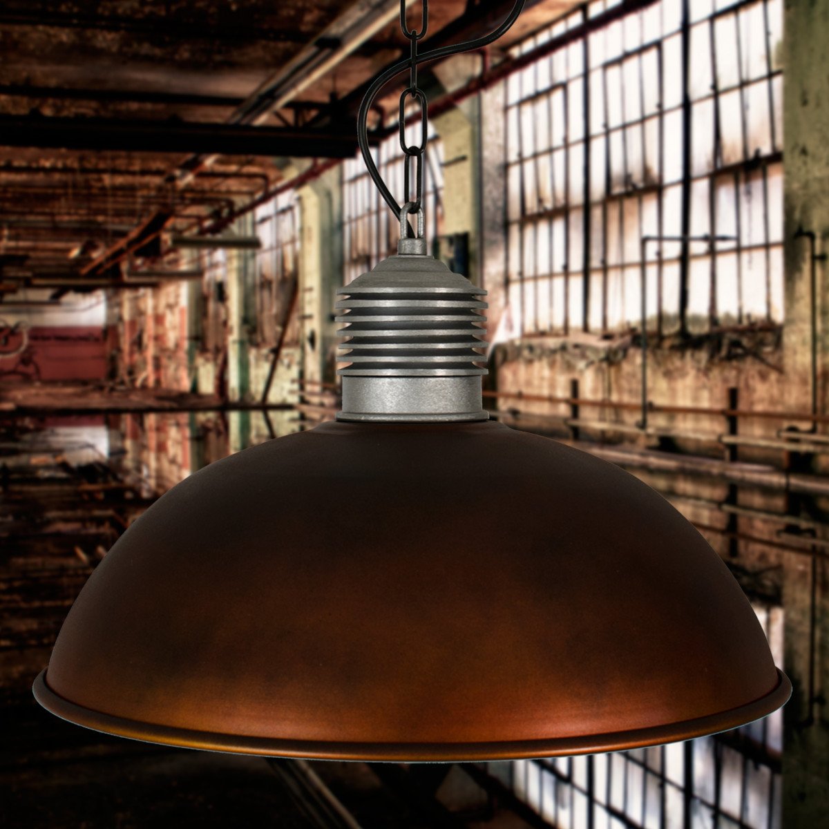 Lampe suspendue Industrial II look cuivre (6504k8) | Nostalux.fr
