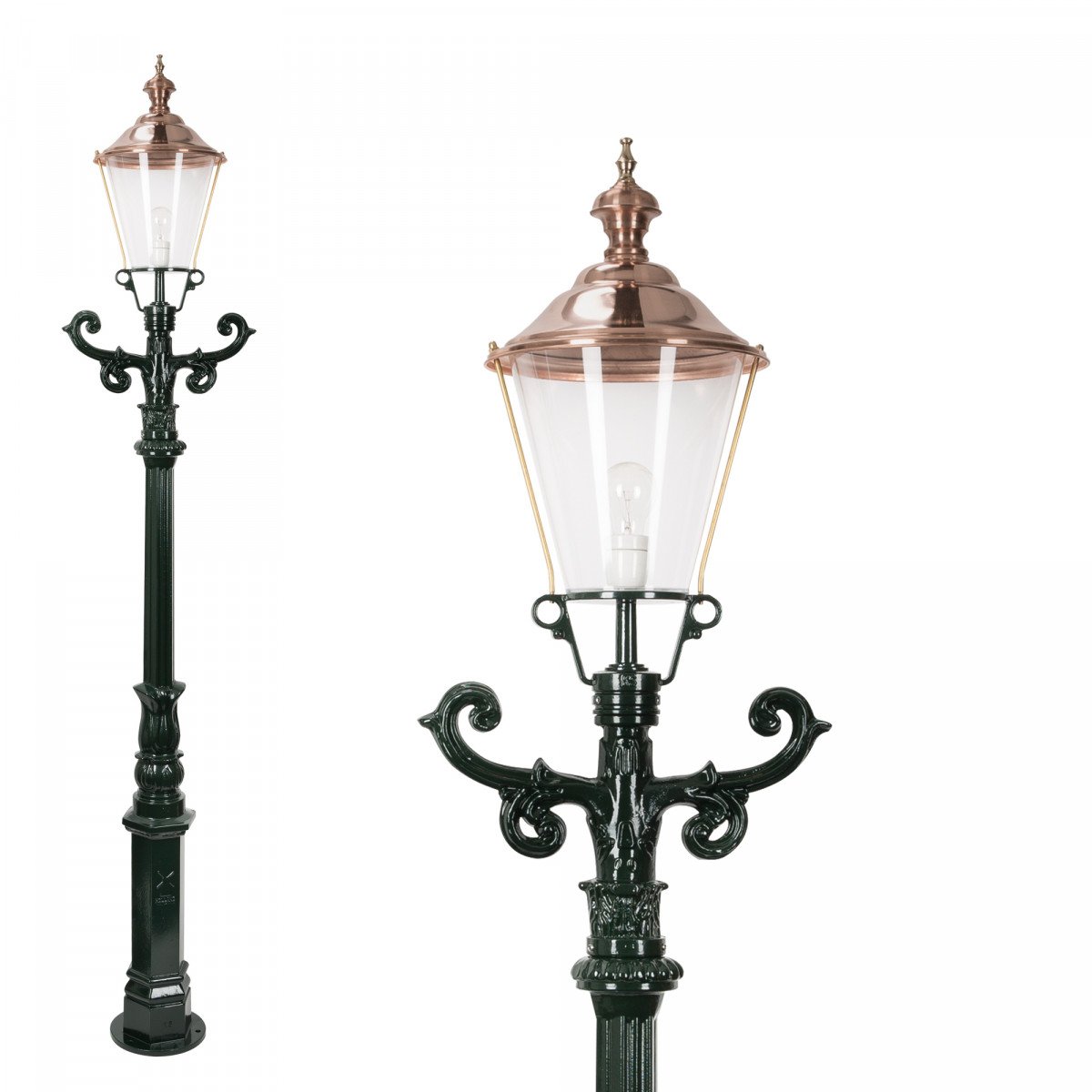 Set de 3 lampadaires De Zaan (0605) avec lanternes rondes