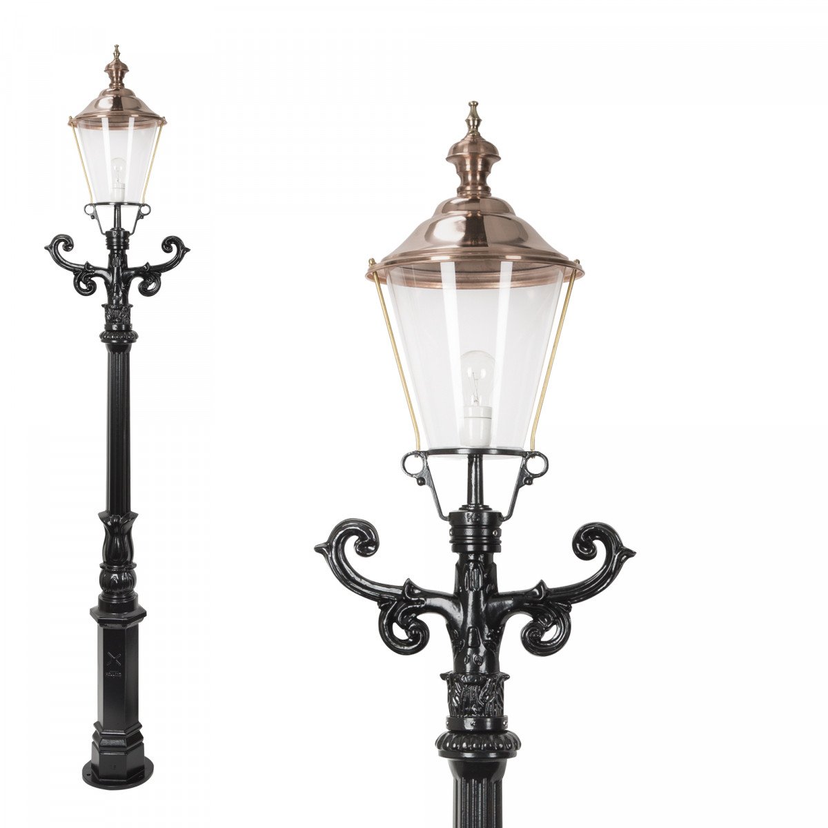 Set de 3 lampadaires De Zaan (0605) avec lanternes rondes