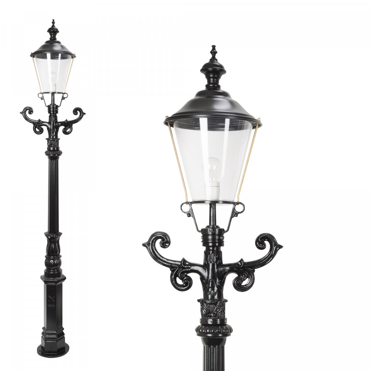 Set de 3 lampadaires De Zaan (0605) avec lanternes rondes