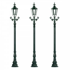 Set de 3 lampadaires de jardin Siegburg (3x0909) avec lanternes hexagonales