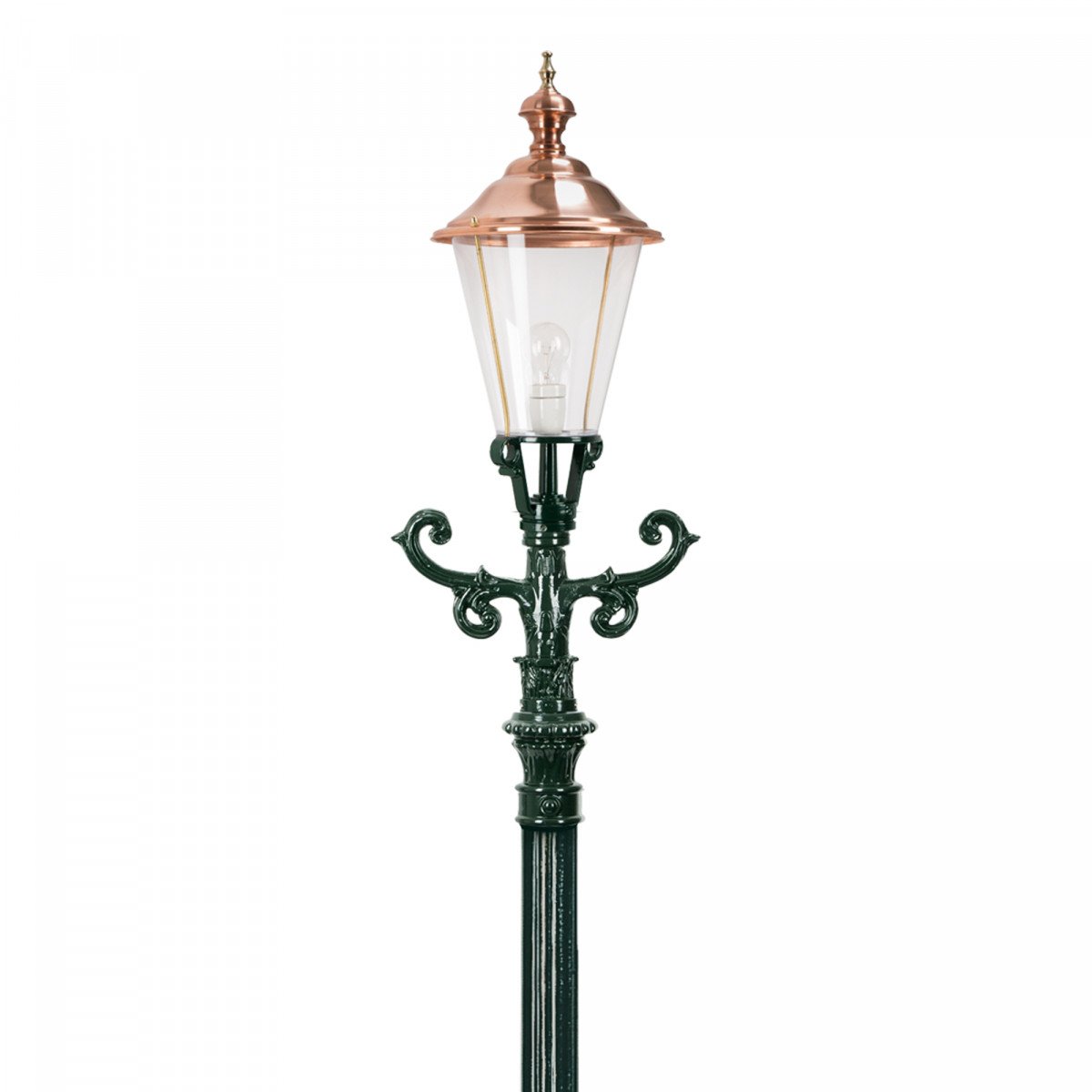 Set de 3 lampadaires de jardin Stuttgart avec lanternes rondes de KS Lighting