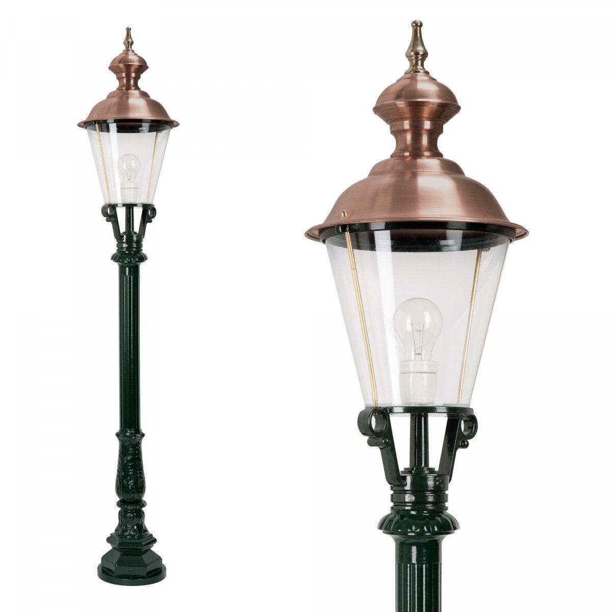 Lampadaire de jardin Montréal avec lanterne ronde 