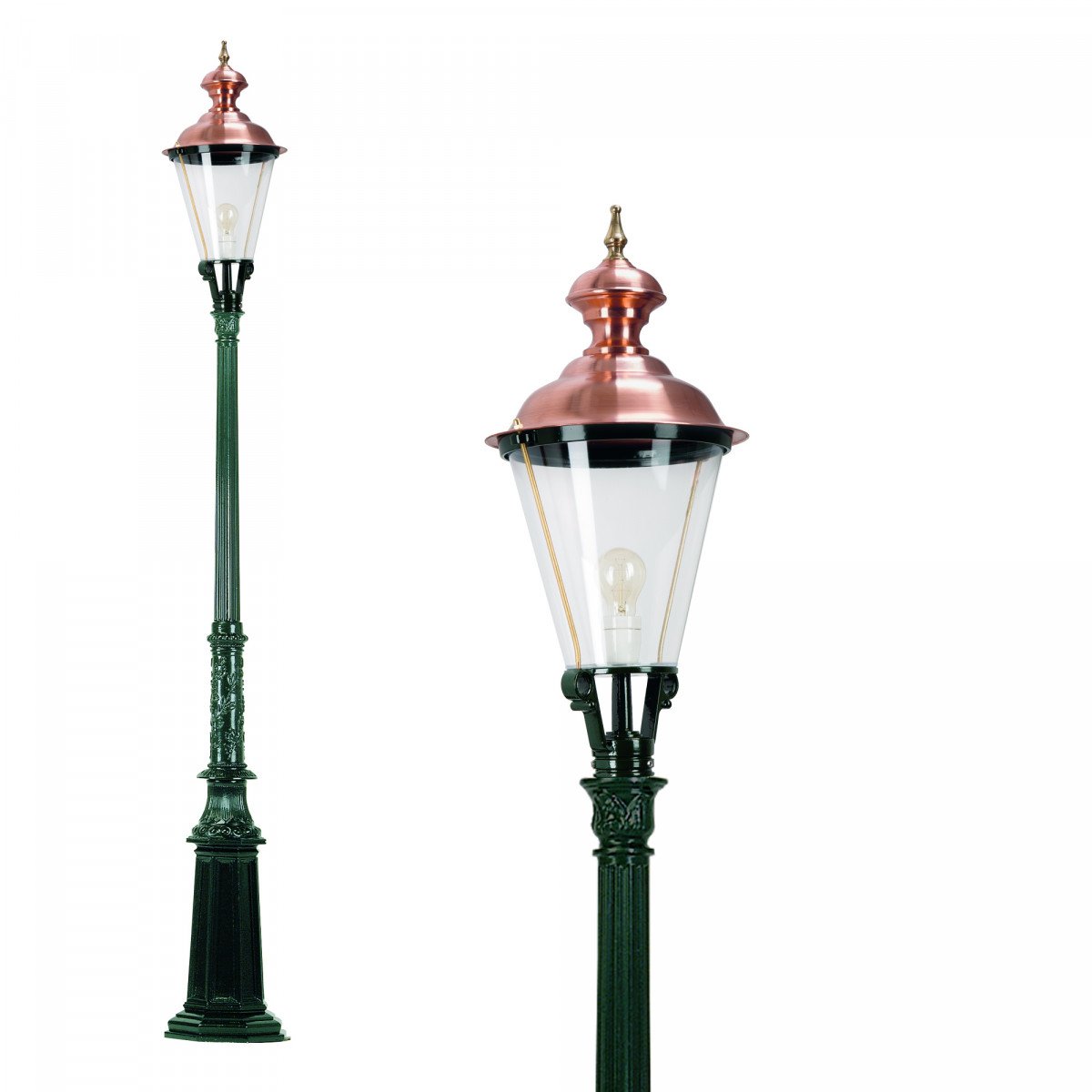Lampadaire d'extérieur Dordrecht avec lanterne ronde KS Outdoor Lighting | Nostalux.fr