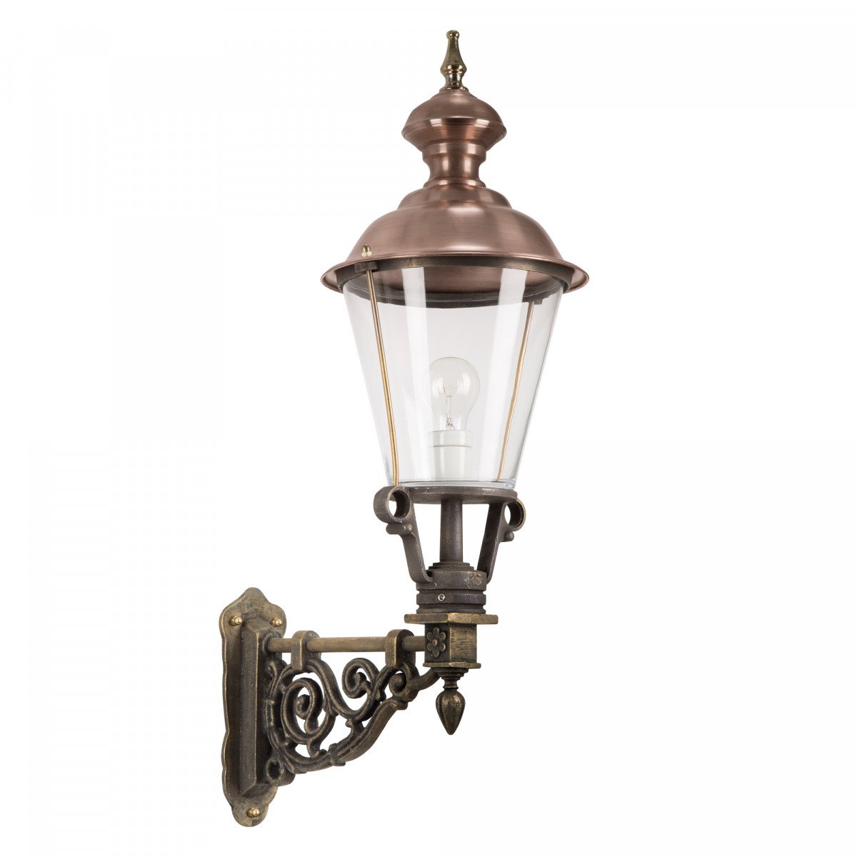 Lampe d'extérieur, applique, murale montante, bronze