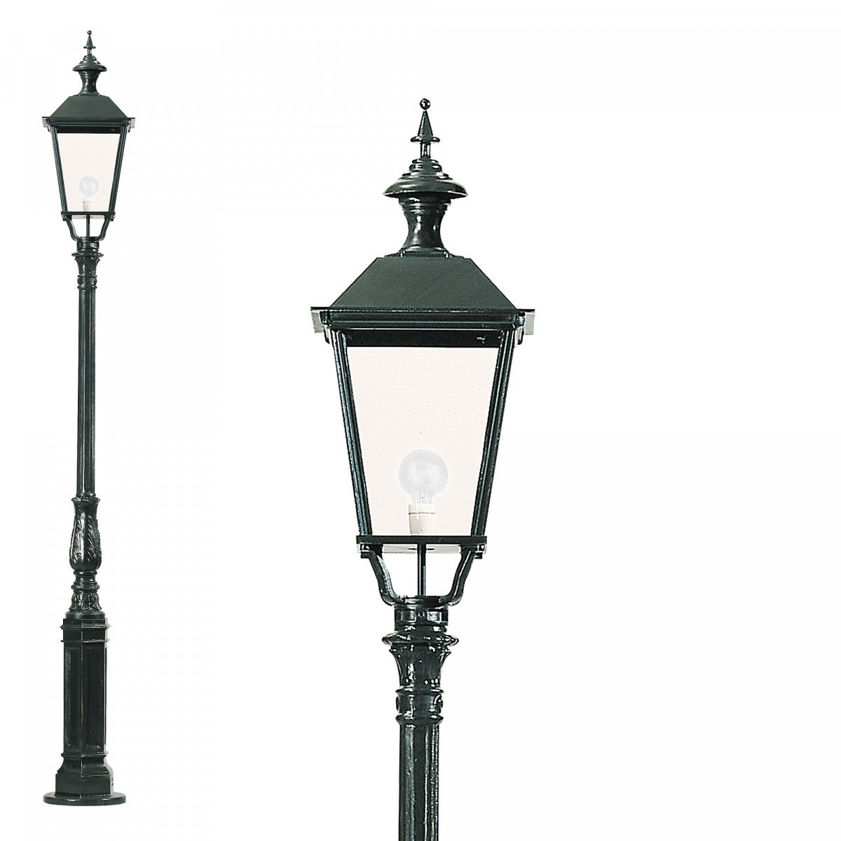 Lampadaire de jardin, de rue Dresden avec lanterne carrée