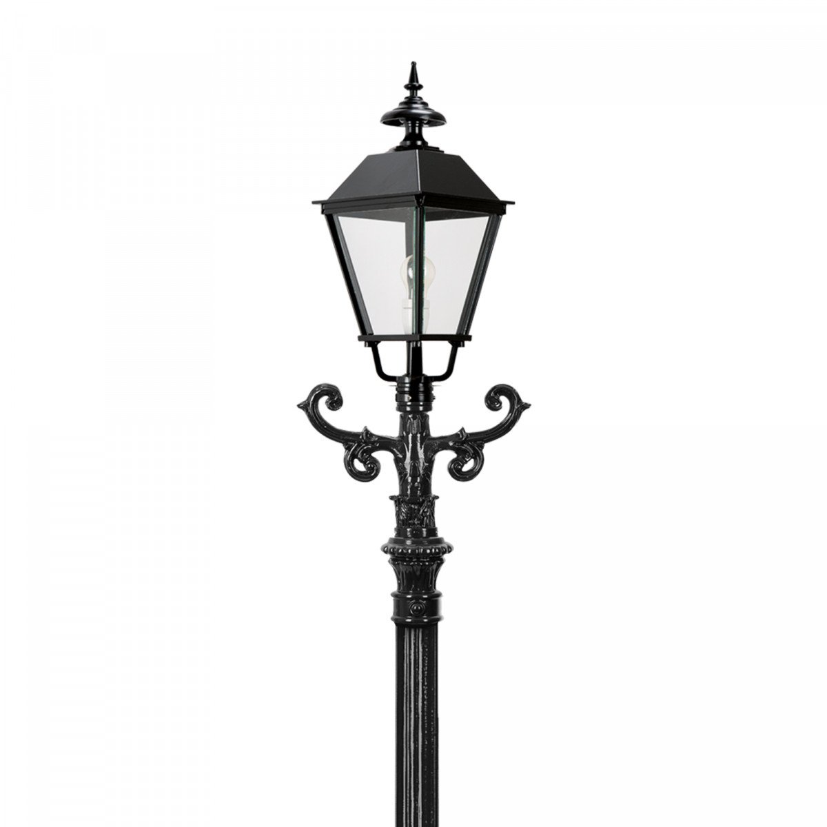 Set de 3 lampadaires de jardin Aken de KS Lighting avec lanternes carrées