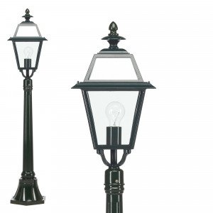 Petit lampadaire de jardin Elkenrade de KS Lighting avec lanterne carrée