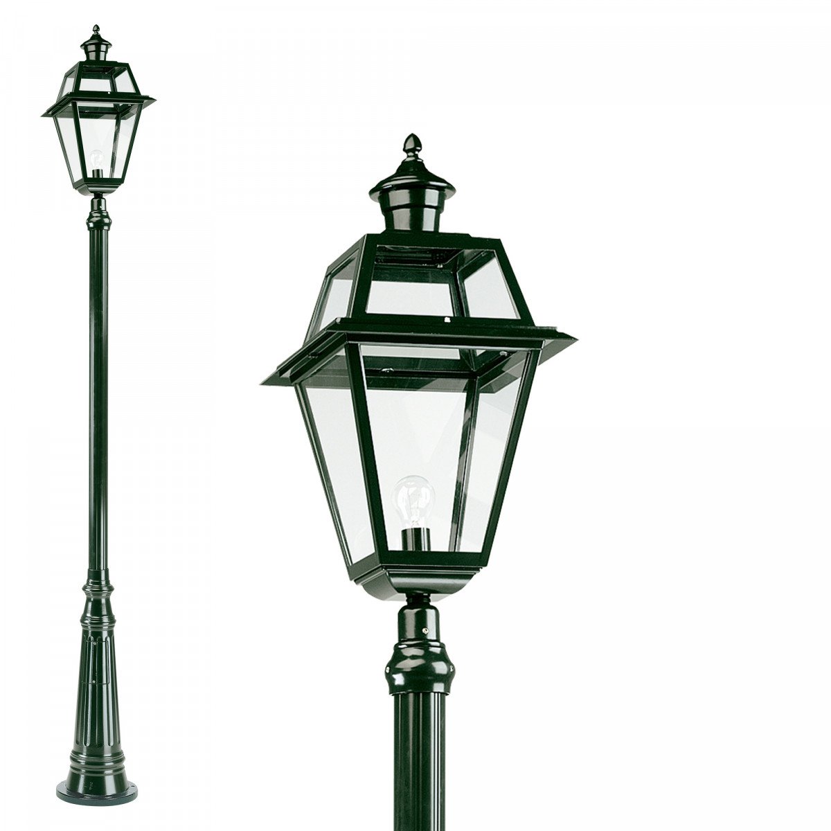 Lampadaire de jardin Maastricht avec lanterne carrée
