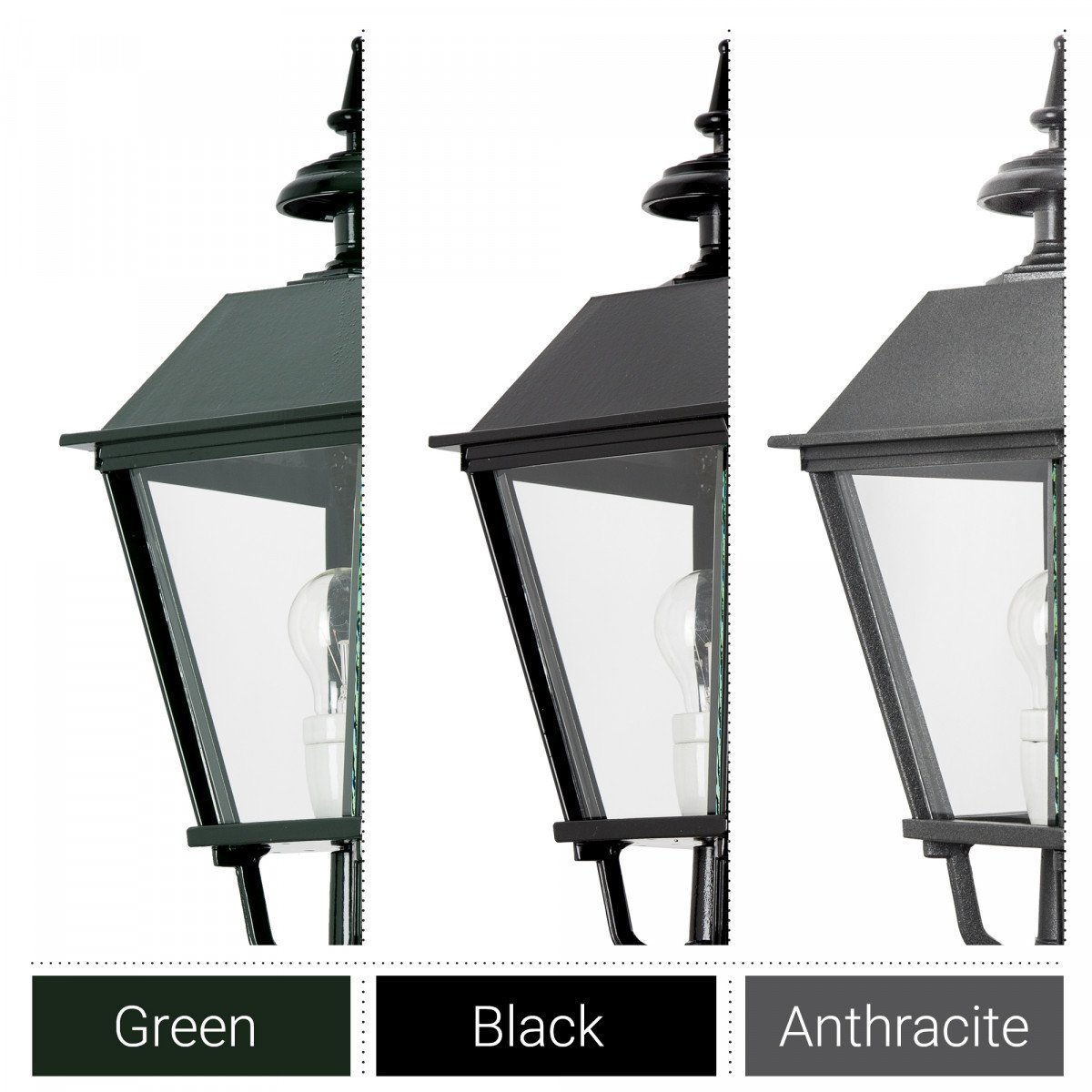 Petit lampadaire de jardin Elkenrade de KS Lighting avec lanterne carrée