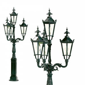 Miami Éclairage extérieur KS (302) à quatre têtes. Lanternes hexagonales. 