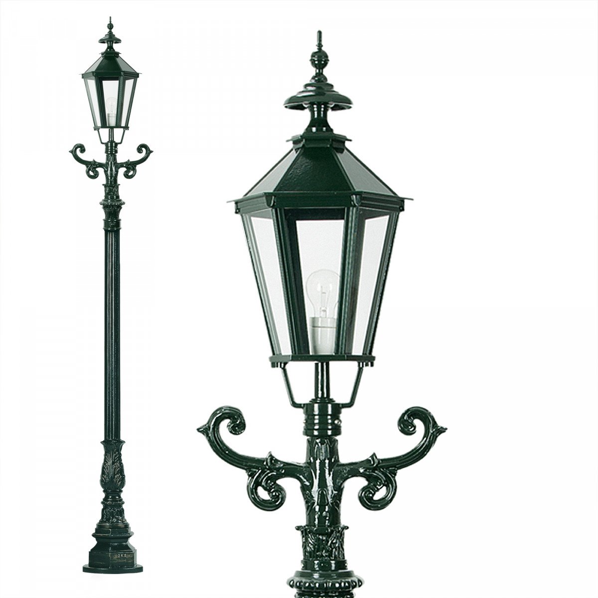Lampadaire de jardin Siegburg (0909) avec lanterne à six faces