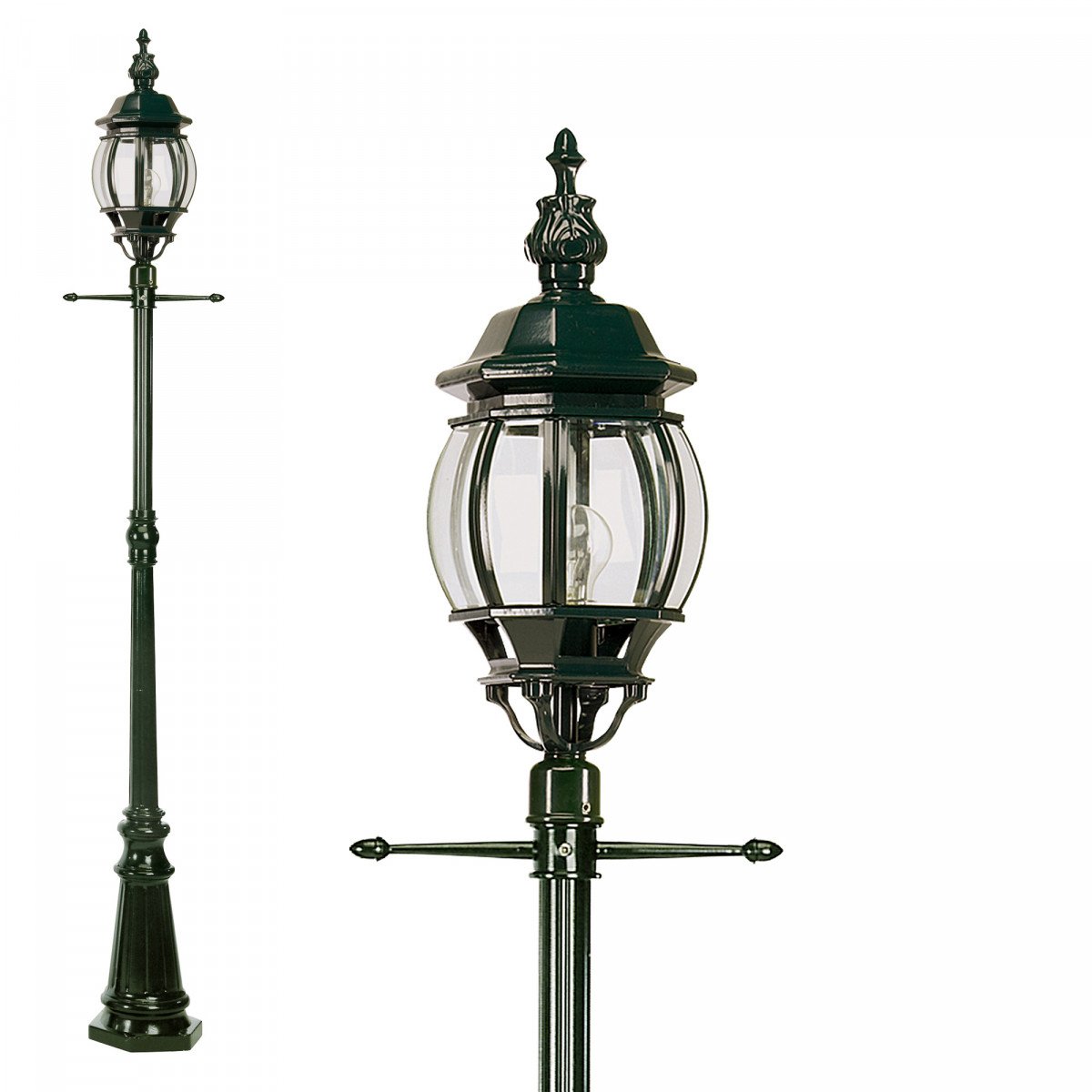 Lampadaire de jardin Santiago (5013) lanterne arrondie hexagonale de KS outdoor Lighting | Nostalux.fr