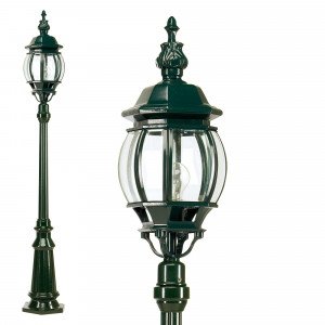 Lampadaire de jardin Janeiro (5022) avec lanterne de forme arrondie hexagonale de KS Lighting | Nostalux.fr