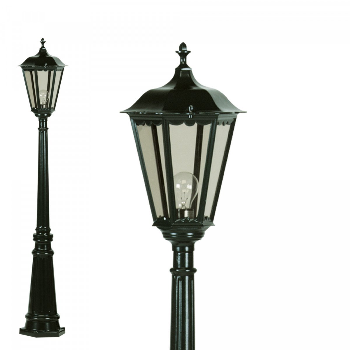 Lampadaire de jardin Bergamo lanterne A de KS Lighting avec lanterne hexagonale 