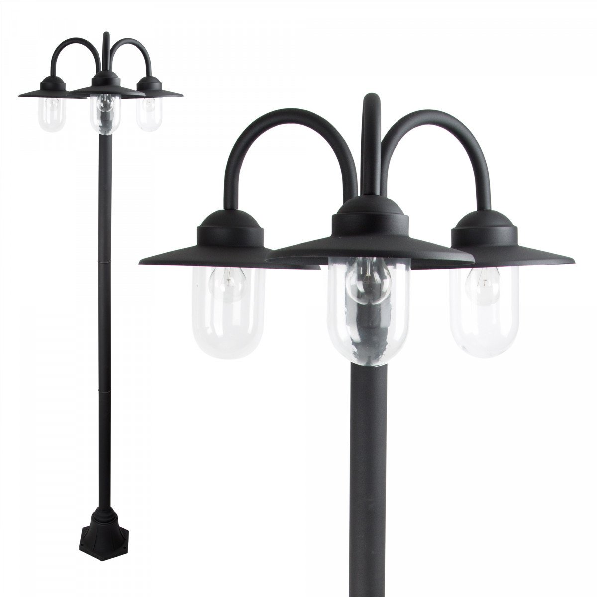 Lampadaire (7399) noir Dolce Retro 3 lumières -7399 en aluminium 