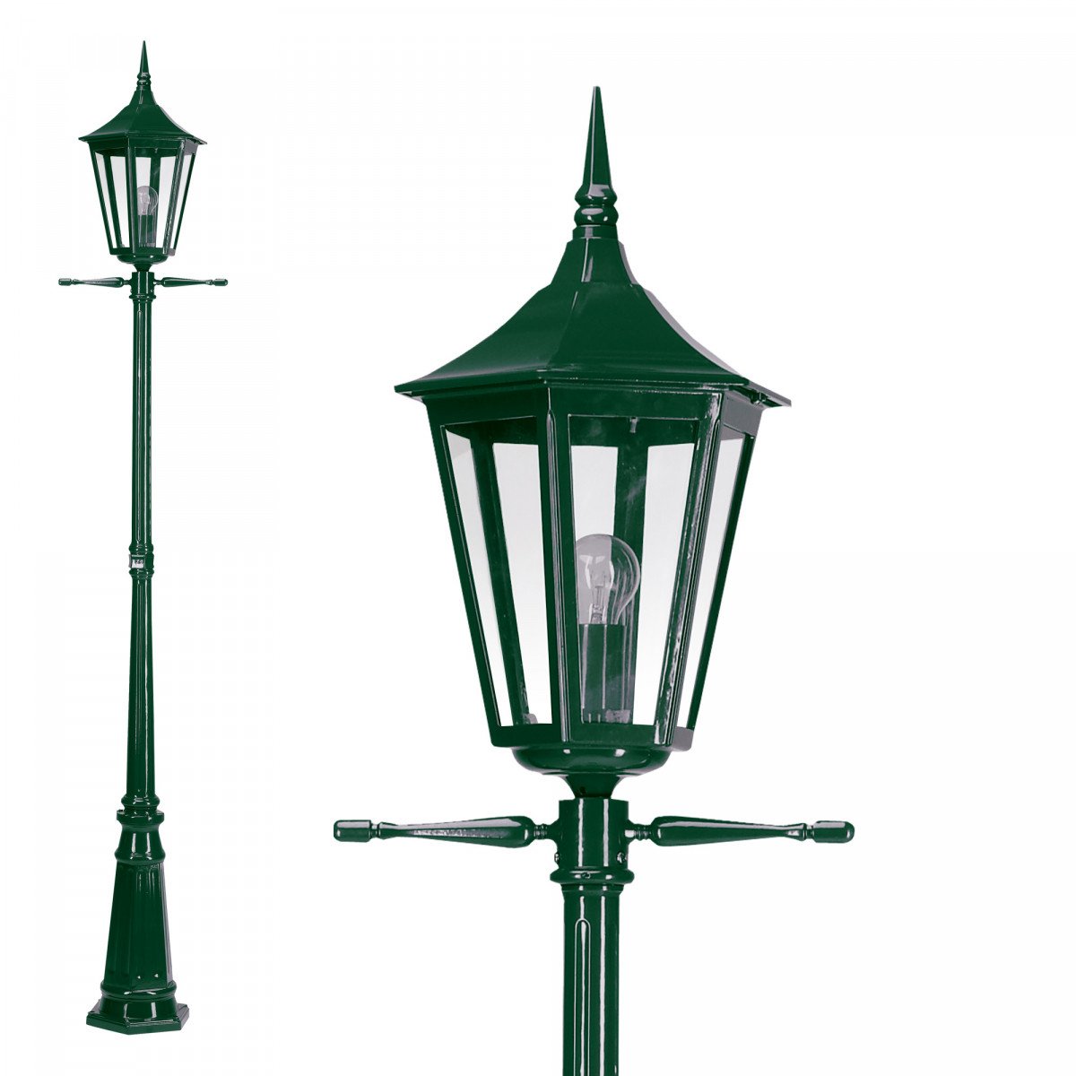 Lampadaire Zeist (7550dn2) lanterne hexagonale avec capteur LED de KS Outdoor Lighting | Nostalux.fr