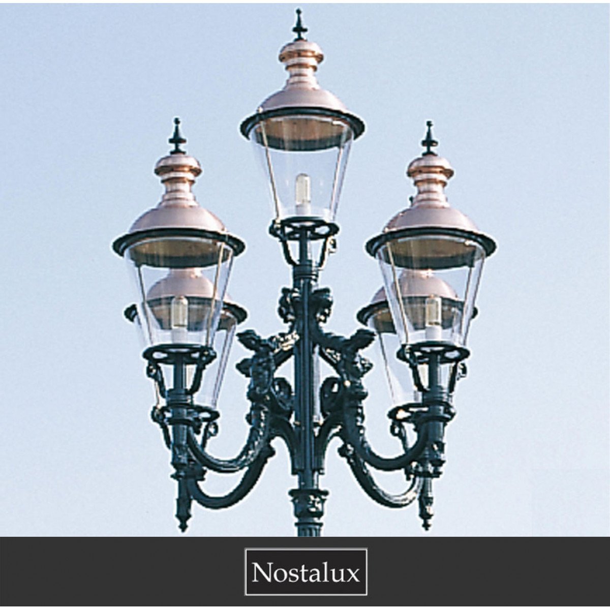 Lampadaire de jardin Toronto (0405) 5 lanternes rondes de KS Outdoor Lighting | Nostalux.fr