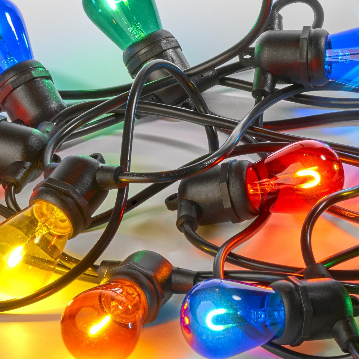 Guirlande lumineuse Patio 40 m couleurs avec LED 48 ampoules | Nostalux.fr