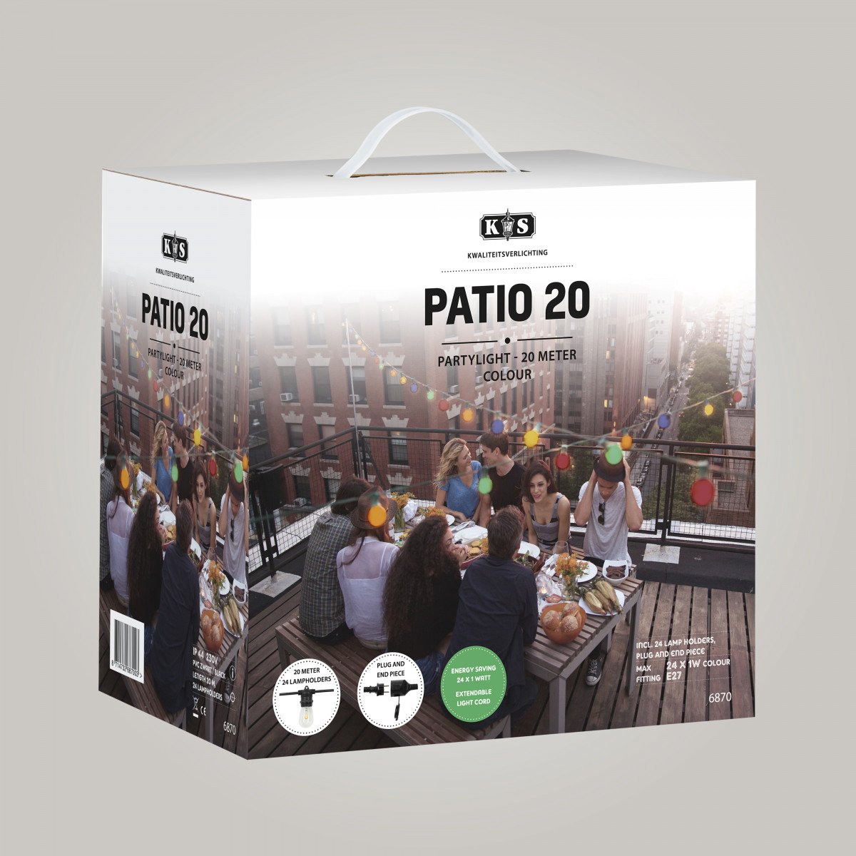 Guirlande lumineuse Patio (6870) 20 m - 24 ampoules couleurs LED | Nostalux.fr