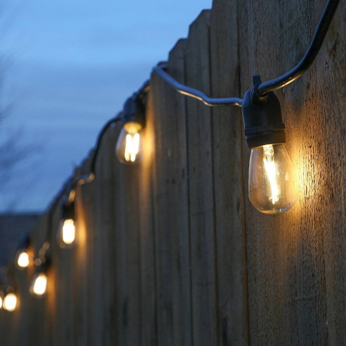 Guirlande extérieur LED Festival 100 m verre transparante  Guirlande lumineuse Patio 10 m (6861) verre clair avec LED 130 culots | Nostalux.fr