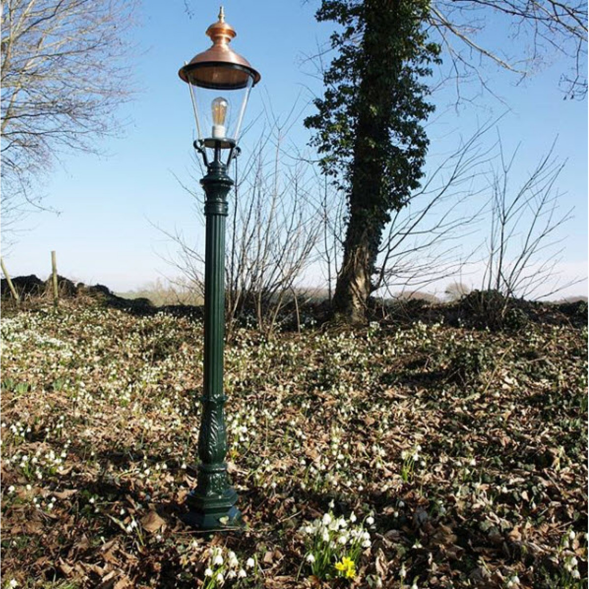 Lampadaire de jardin Winterberg avec lanterne ronde