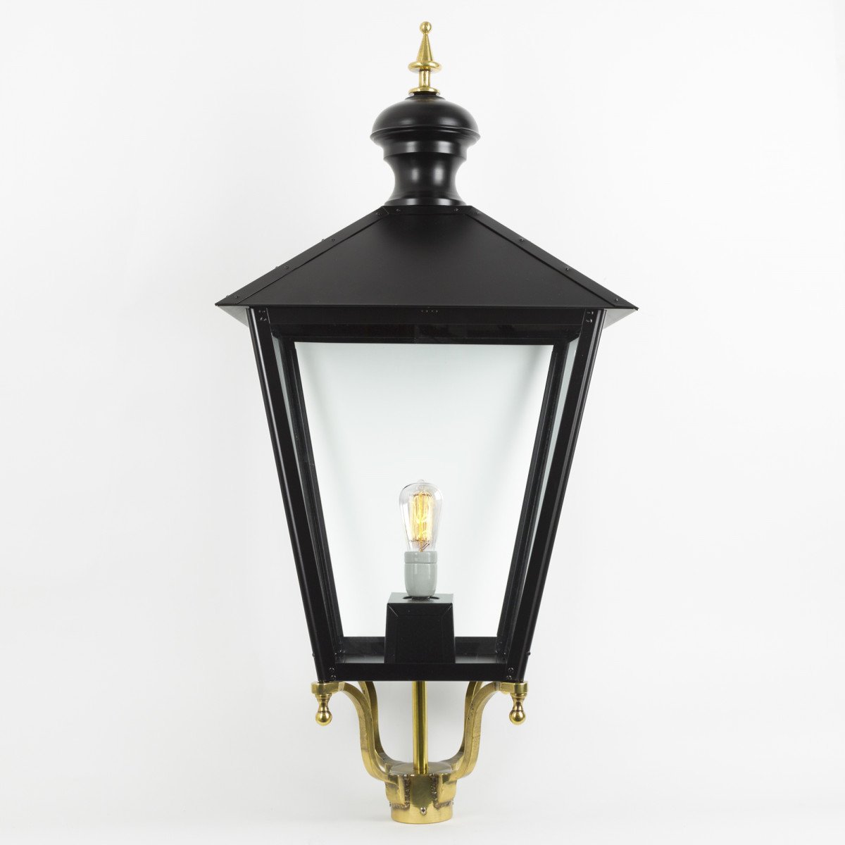 Lanterne seule Purmerend XL noire en bronze - abat-jour, poteaux, supports