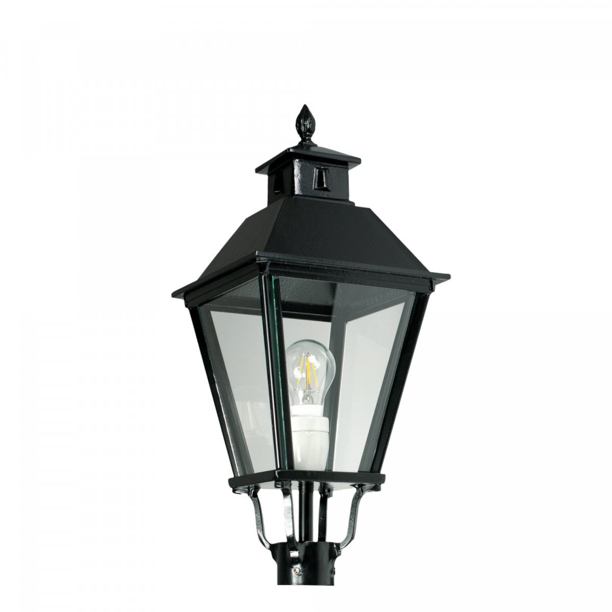 Lanterne carrée (1496) K9B en aluminium de KS Lighting. Abat-jour, poteaux et supports.