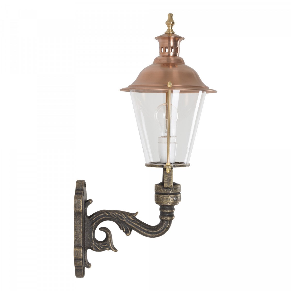 Applique murale Den Burg en bronze. Une lampe d'extérieur classique faite à la main. 