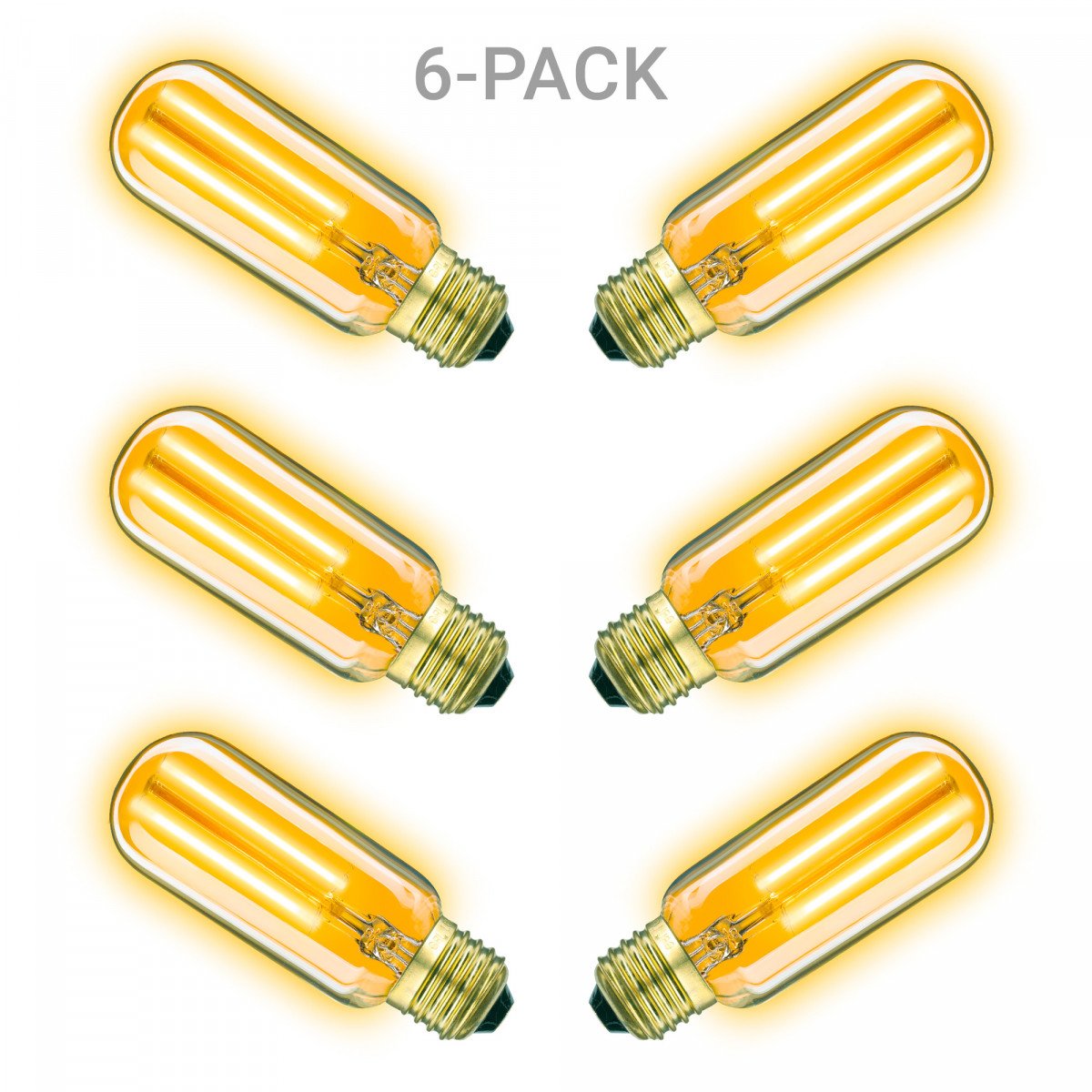 Pack de 6 ampoules LED tube Classic Gold 2 W (6x3855) de KS Lighting | Nostalux.fr
