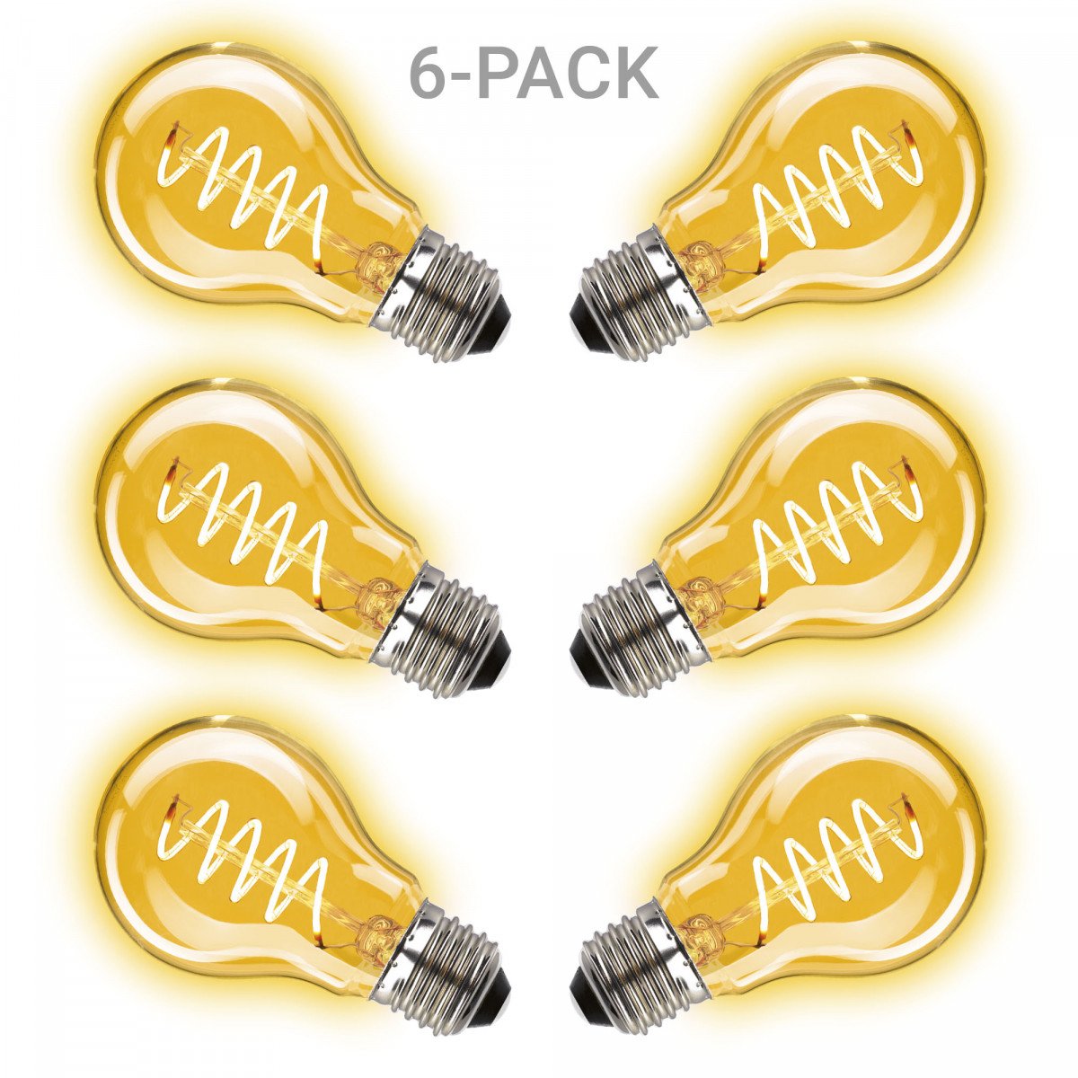 Pack de 6 ampoules Classic Curl LED 2W - 105 Lumen (6 x 3858) de KS Lighting | Nostalux.fr