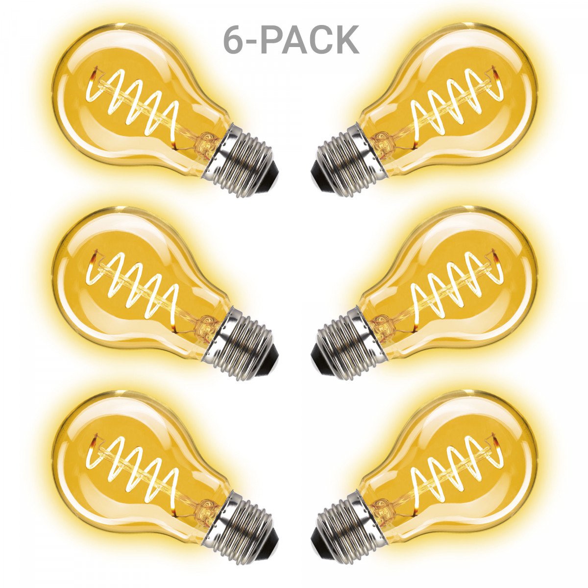 Pack de 6 ampoules Classic Curl LED 2W - 105 Lumen (6 x 3858) de KS Lighting | Nostalux.fr