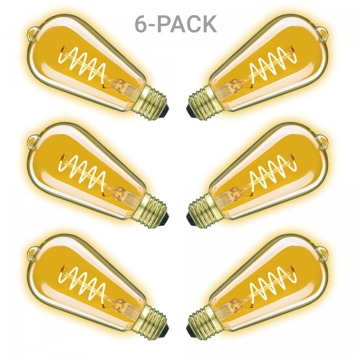 Pack de 6 ampoules Rustic Spiral LED 3,5W (6x5895) | Nostalux.fr